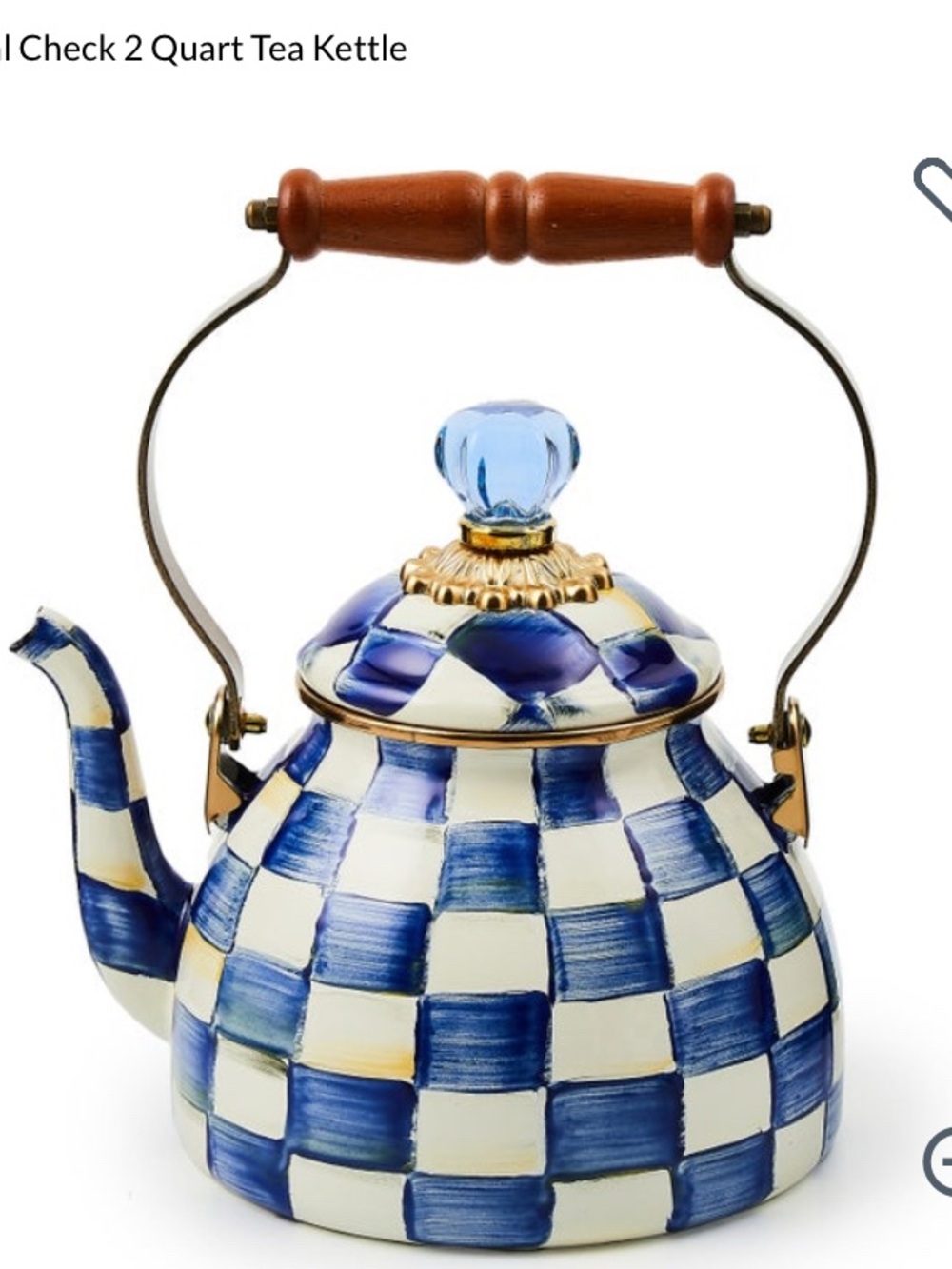 MACKENZIE-CHILDS royal check 2quart tea pot